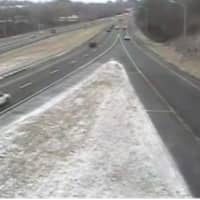 <p>Pockets of light snow fell in parts of the region to start off the weekend. Above is a stretch of I-84 in Danbury on Saturday morning, Jan. 14.</p>