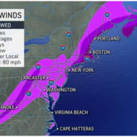 <p>Wind gusts will range from 40 to 70 miles per hour starting Monday night, March 13.</p>