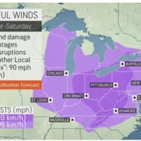 <p>Powerful wind gusts will be the main threat from the potent storm system.</p>