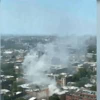 <p>A fire in downtown Jersey City.</p>