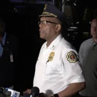 <p>Annapolis Police Chief Edward Jackson at the scene of the mass shooting.</p>