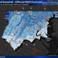 <p>The expected snowfall through Friday in the DMV region.</p>
