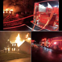 <p>The scene of the fire in Calvert County</p>