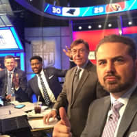 <p>Shaun O&#x27;Hara, at right, and his team at the NFL Network, getting ready to cover the 2016 draft.</p>