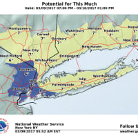 <p>A look at highest possible snowfall amounts.</p>