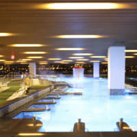 <p>The hydrotherapy pool area is designed to serve many guests at once.</p>