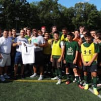 <p>The Green Knights donated $1,000 and a jersey to David Guerra of Saddle Brook.</p>