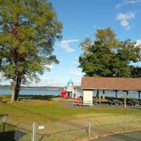 <p>The Stony Point Town Dog Park under construction at the entrance of Veterans Memorial Park could open in March.</p>