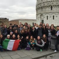 <p>The Stonehill Chapel Choir in Pisa, Italy during its seven-day pilgrimage.</p>