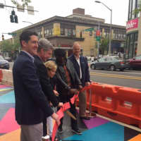 <p>White Plains and ArtsWestchester officials held a ribbon-cutting ceremony on Monday to celebrate new street art at Mamaroneck and Martine avenues.</p>