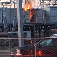 <p>A look at the blaze at the power substation.</p>