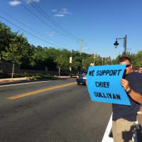 <p>A rally was held in support of suspended Clarkstown Police Chief Michael Sullivan.</p>