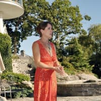 <p>Susie De Rafelo of Greenwich addressing the guests. </p>