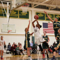 <p>Sydney Lowery puts up a shot for the St. Luke&#x27;s girls team.</p>