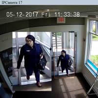 <p>Enhanced photos of the suspect in a May bank robbery in Norwalk.</p>