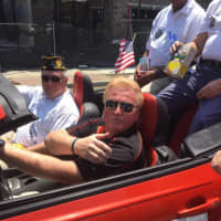 <p>Jim Durkin behind the wheel in Totowa&#x27;s Memorial Day parade.</p>