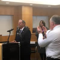 <p>Bergen County Executive James Tedesco received a standing ovation after delivering his State of the County address.</p>