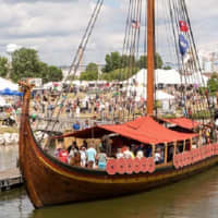 <p>The Draken, a Viking longship, visits Green Bay, Wis., after sailing around Lake Michigan and the other great lakes this summer.</p>