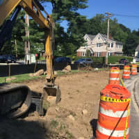 <p>The work continues in Pelham, on a project to make pedestrians safer.</p>