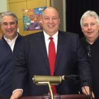 <p>Anthony Musto (Trumbull town treasurer) Fred Garrity, Tom Kelly (Trumbull Democratic town chair).</p>