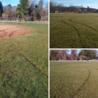 Suspects Drive Car Over Baseball Field In Westchester, Damage it