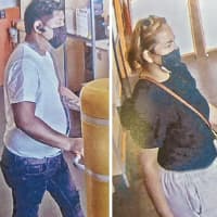 <p>Police asked the public for information about a man and a woman who are wanted for stealing a credit card from a 92-year-old woman on Long Island.</p>