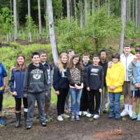<p>The Westlake Middle School students at Whippoorwill Creek.</p>