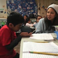 <p>Second-grader from the Scarsdale School District makes a new discover on his visit to the Weinberg Nature Center.</p>