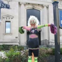 <p>A zombie cheeleader scarecrow created by the Ossining Girl Scouts. </p>