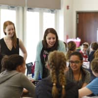 <p>Finding Fabulous leaders work with girls from around the tri-state area during a retreat.</p>