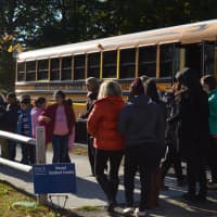<p>Ossining 5th Graders arrive at Pace University in Pleasantville for a day on campus.</p>
