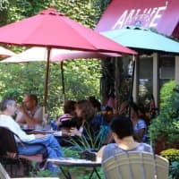 <p>Art Cafe of Nyack offers a garden-like setting for alfresco dining.</p>