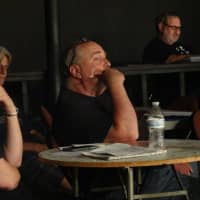 <p>John Atkin watches a rehearsal of &quot;The Best Man&quot; with Carol Foley, Ted Yudain and John Zimmerman.</p>