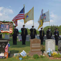 <p>Honor Guard at remembrance service for Paul &quot;Axe&quot; Laszczynski at Holy Cross Cemetery in North Arlington/</p>