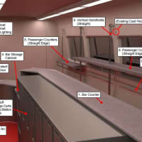 <p>Preliminary renderings of the new bar cars for the New Haven Line. Ten are planned.</p>