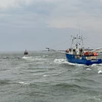 <p>A U.S. Coast Guard Station Barnegat Light 47-foot motor lifeboat crew tows the disabled commercial fishing vessel Monica off the coast of New Jersey on Thursday, Feb. 27, 2024.
  
</p>