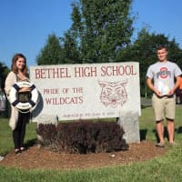 <p>Bethel students (left to right) McKenna Leaden, Sara Rockmacher, Kevin Sholtes and Maura Leaden show some of the &quot;must-have&quot; items they will bring from home when they head to distant colleges.</p>