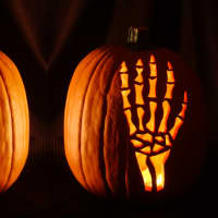 <p>Skeleton hands at the Great Jack O&#x27;Lantern Blaze</p>