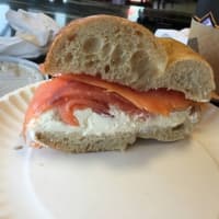 <p>They pile on the lox and cream cheese at Boxcar Bagel in Bogata.</p>