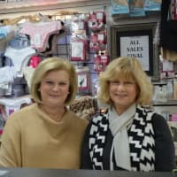 <p>Marcie and Sherry work at the Wizard of Bras lingerie store in Wyckoff.</p>