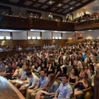 <p>Students assembled for Monday&#x27;s annual awards night at Bronxville High School.</p>