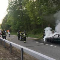 <p>Fire crews from Mount Kisco and Bedford Hills were dispatched to a stretch of the Saw Mill River Parkway, where a car fire shutdown the roadway.</p>