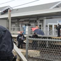 <p>Emergency personnel respond to the Stratford Train Station, where a person was hit and killed by a train Wednesday. </p>