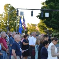 <p>The crowd fills Main Street, which was closed Friday evening for the 9/11 ceremony in downtown Danbury. </p>