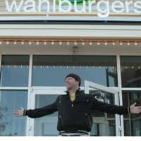 <p>Actor Donnie Wahlburg at a Wahlburgers restaurant. A new location opened in Trumbull this week.</p>