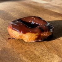 <p>A chocolate bourbon ganache doughnut from Half Moon Rondout Cafe.</p>
