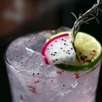 <p>The Casa De Amor features Casamigos tequila, Pavan liqueur, orange blossom bitters, fresh lime juice, dragon fruit and pink peppercorns, garnished with a fresh rosemary sprig.</p>