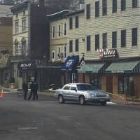 <p>At the scene on Old River Road in Edgewater early Monday.</p>