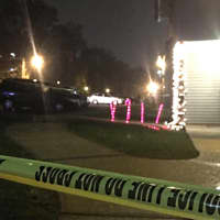 <p>At the shooting scene on Slocum Avenue in Englewood.</p>
