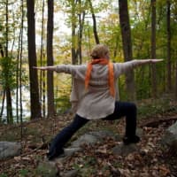 <p>Laurice D. Nemetz, an Ossining resident and yoga teacher strikes a pose.</p>